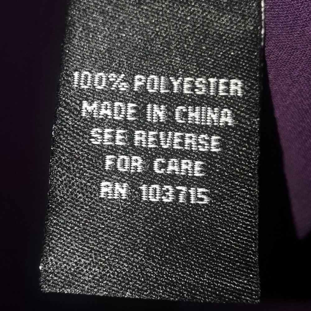 ** Zac & Rachel Sheer Lined Top Open Arm LS Plum - Picture 8 of 8